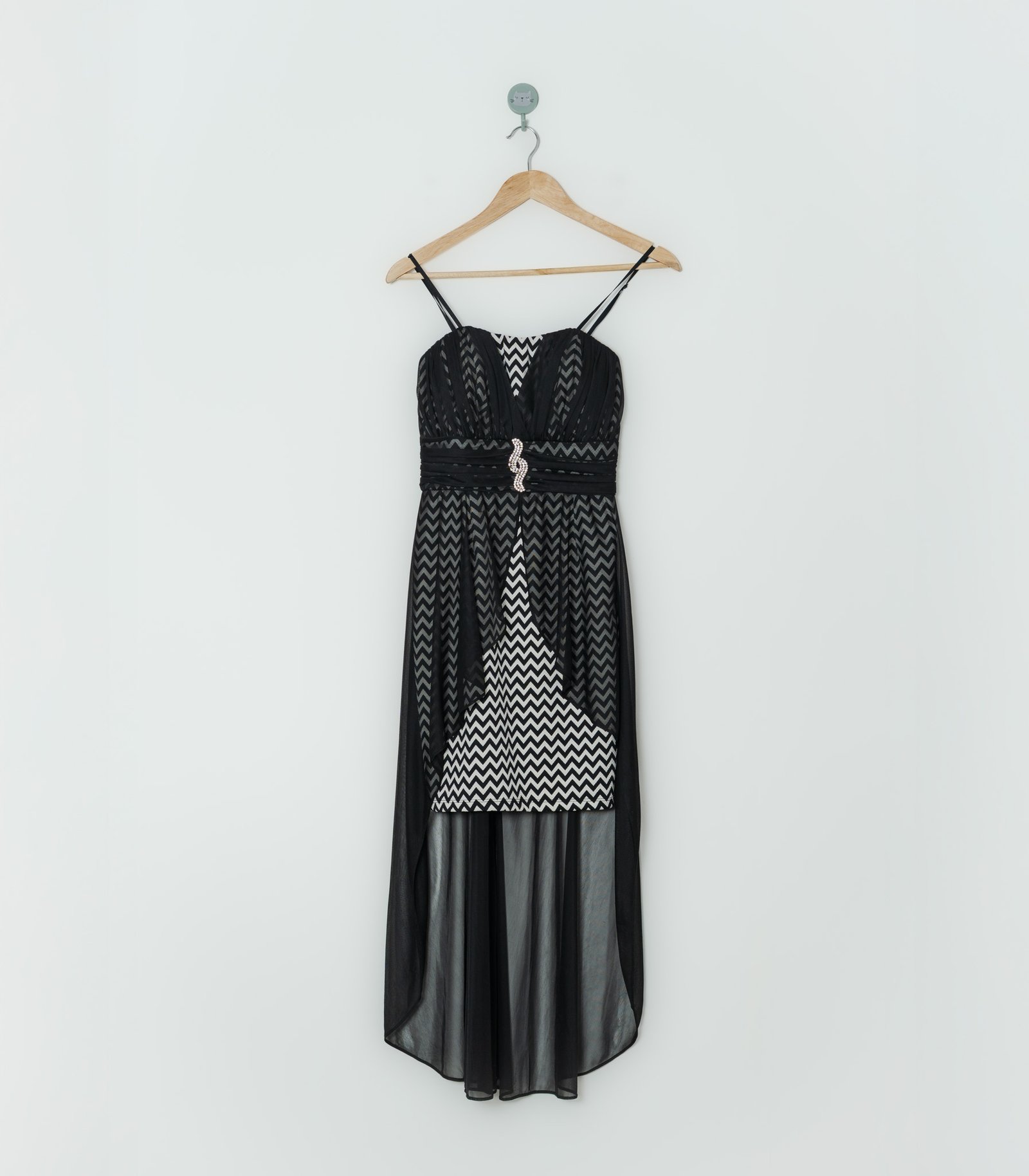 VESTIDO NEGRO BLANCO  TIZ MART  M