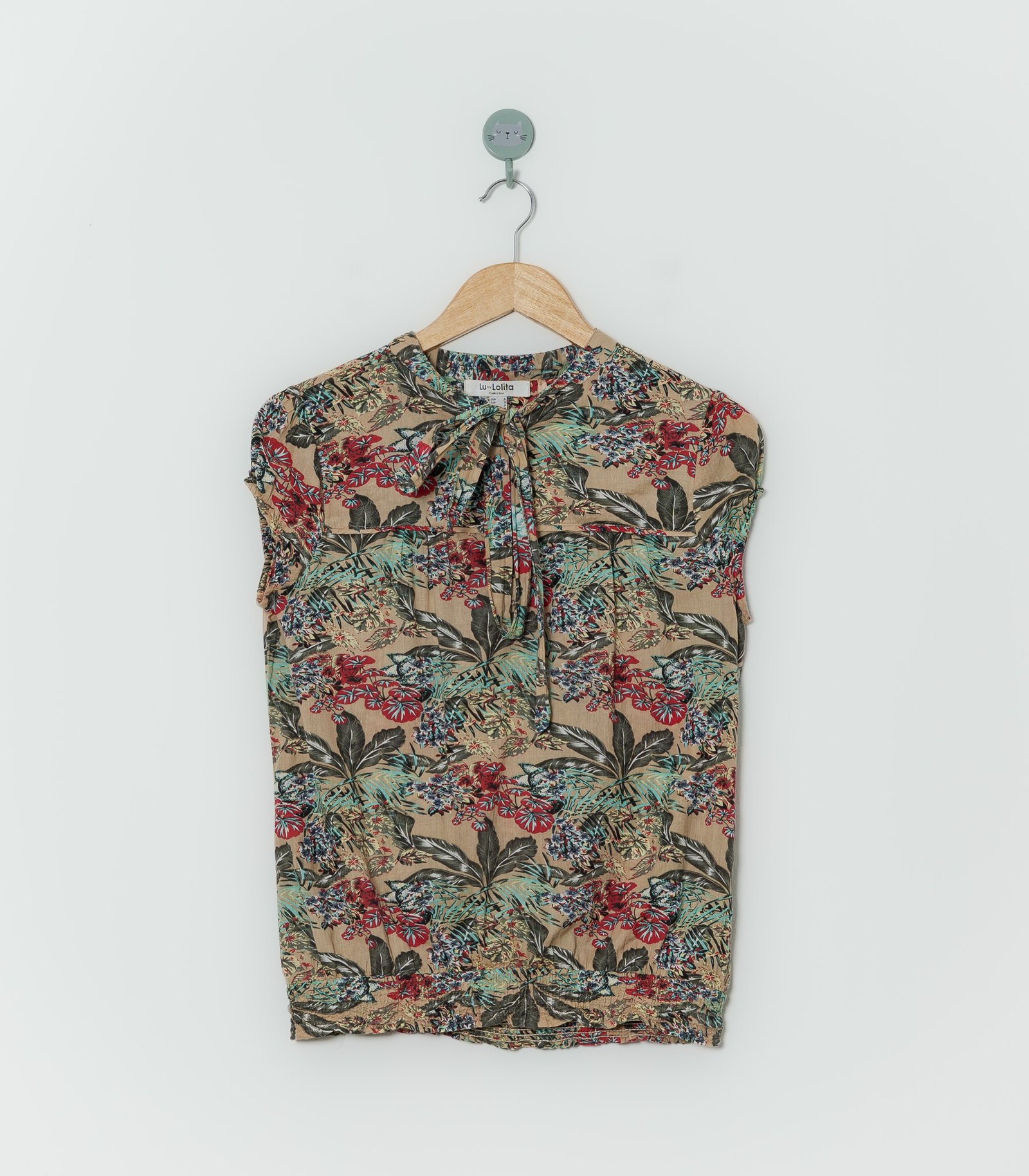 BLUSA CAFÉ FLORES  LU LOLITA  S