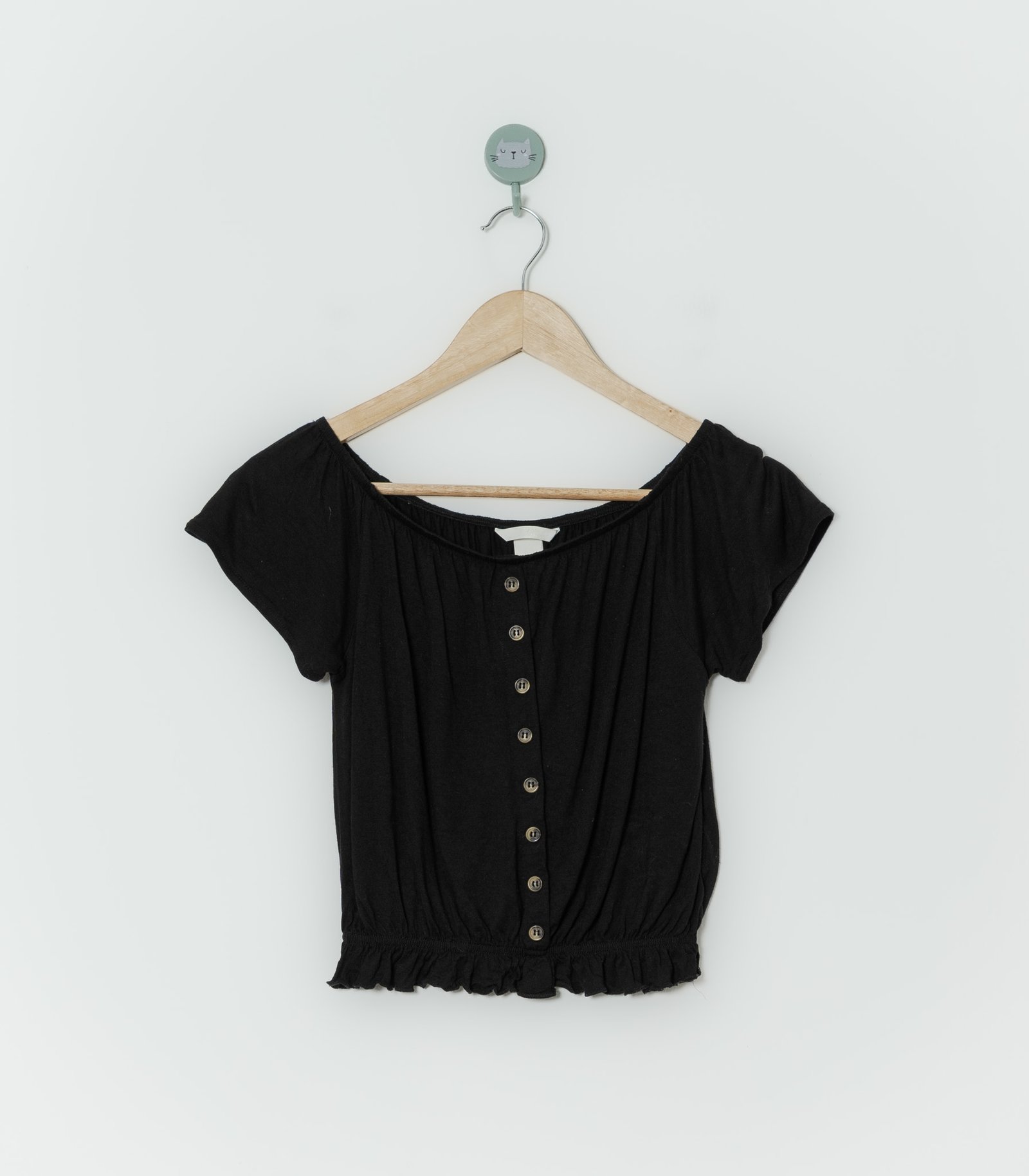 CROP TOP NEGRO  HYM  XS