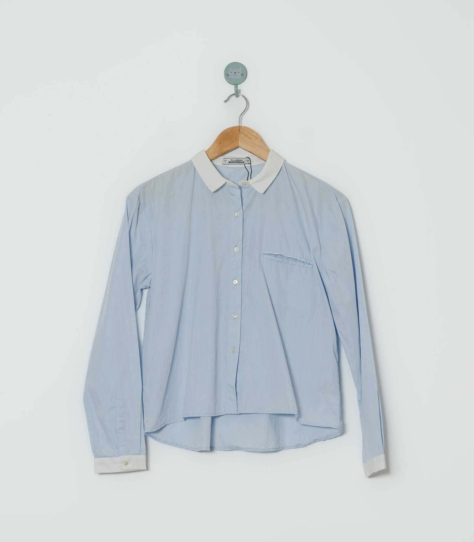 CAMISA CELESTE  PULL AND BEAR  S