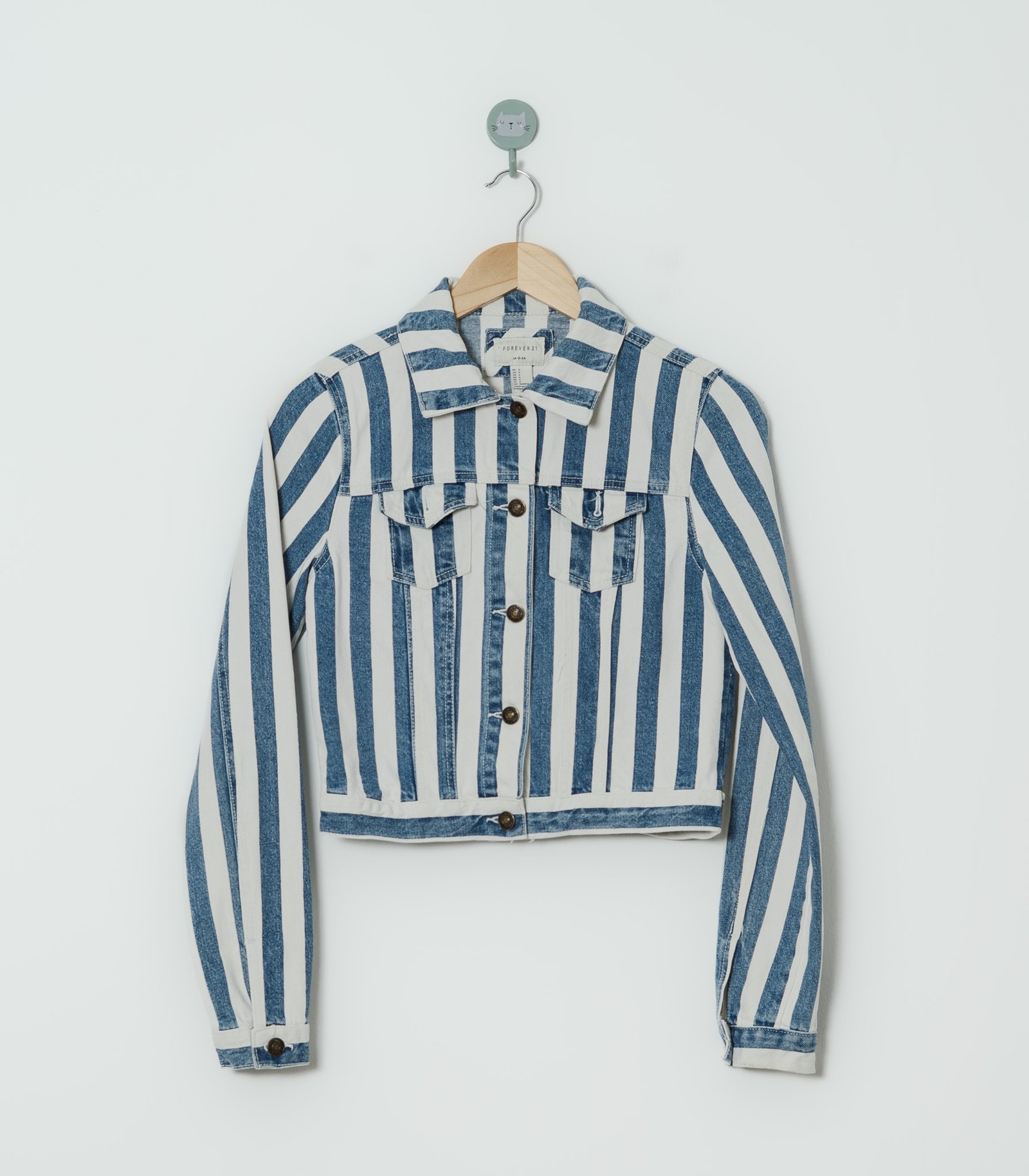 CHAQUETA AZUL BLANCO  FOREVER 21  S