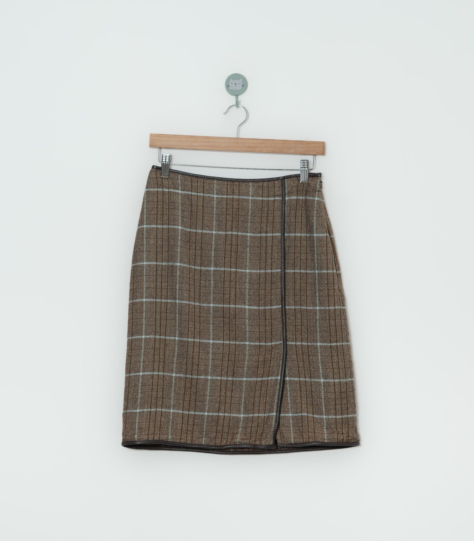 FALDA CAFÉ CUADROS  BANANA REPUBLIC  04