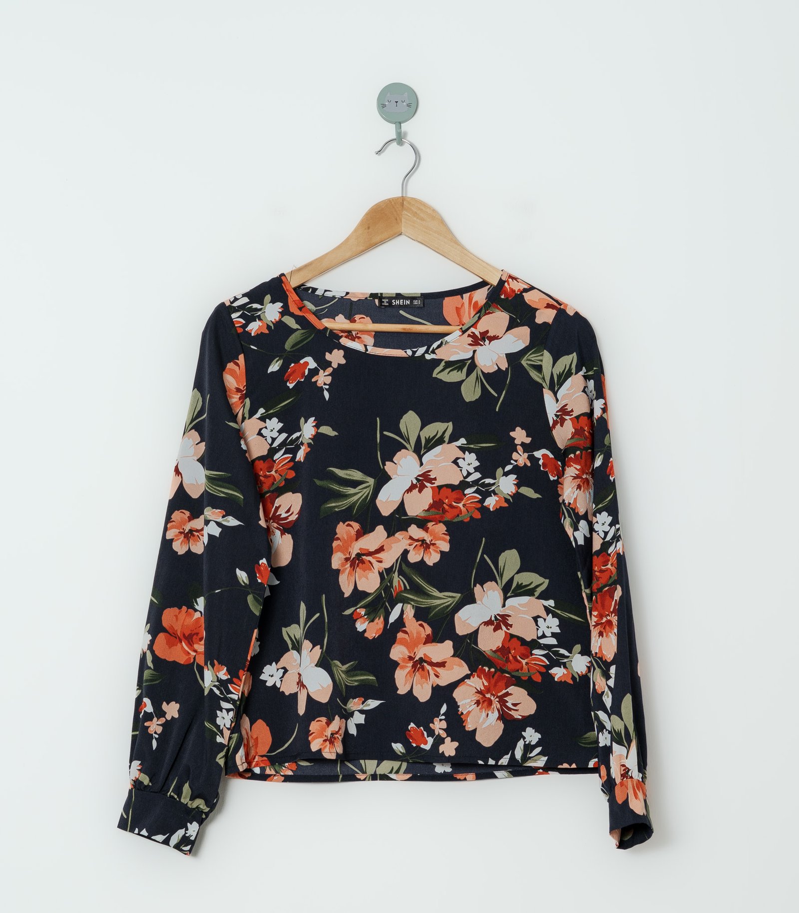 BLUSA AZUL FLORES  SHEIN  S