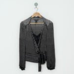 BLUSA NEGRA LUNARES  WHITE BLACK  XS