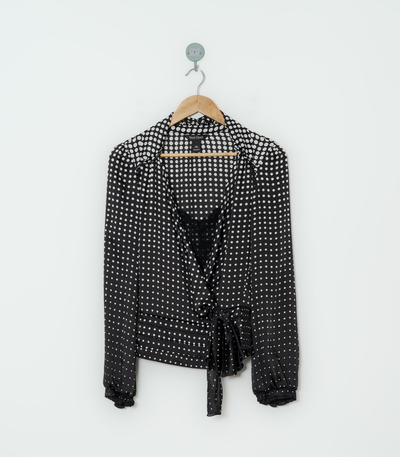 BLUSA NEGRA LUNARES WHITE BLACK XS