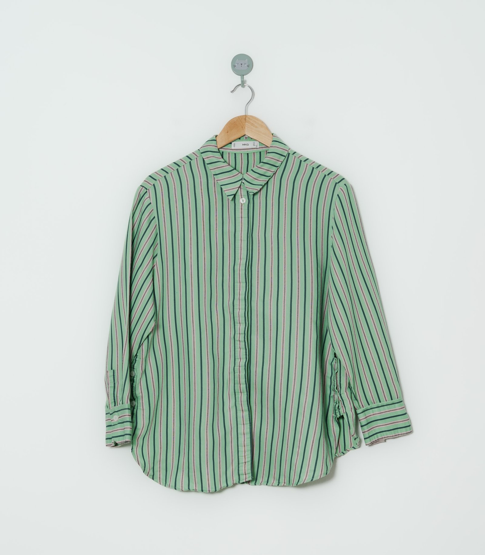 CAMISA VERDE LÍNEAS  MNG  L