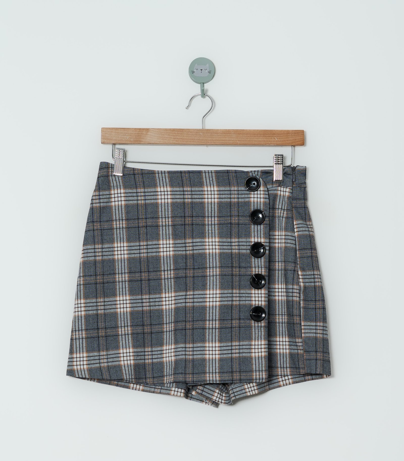 FALDA SHORT CUADROS  STRADIVARIUS  06
