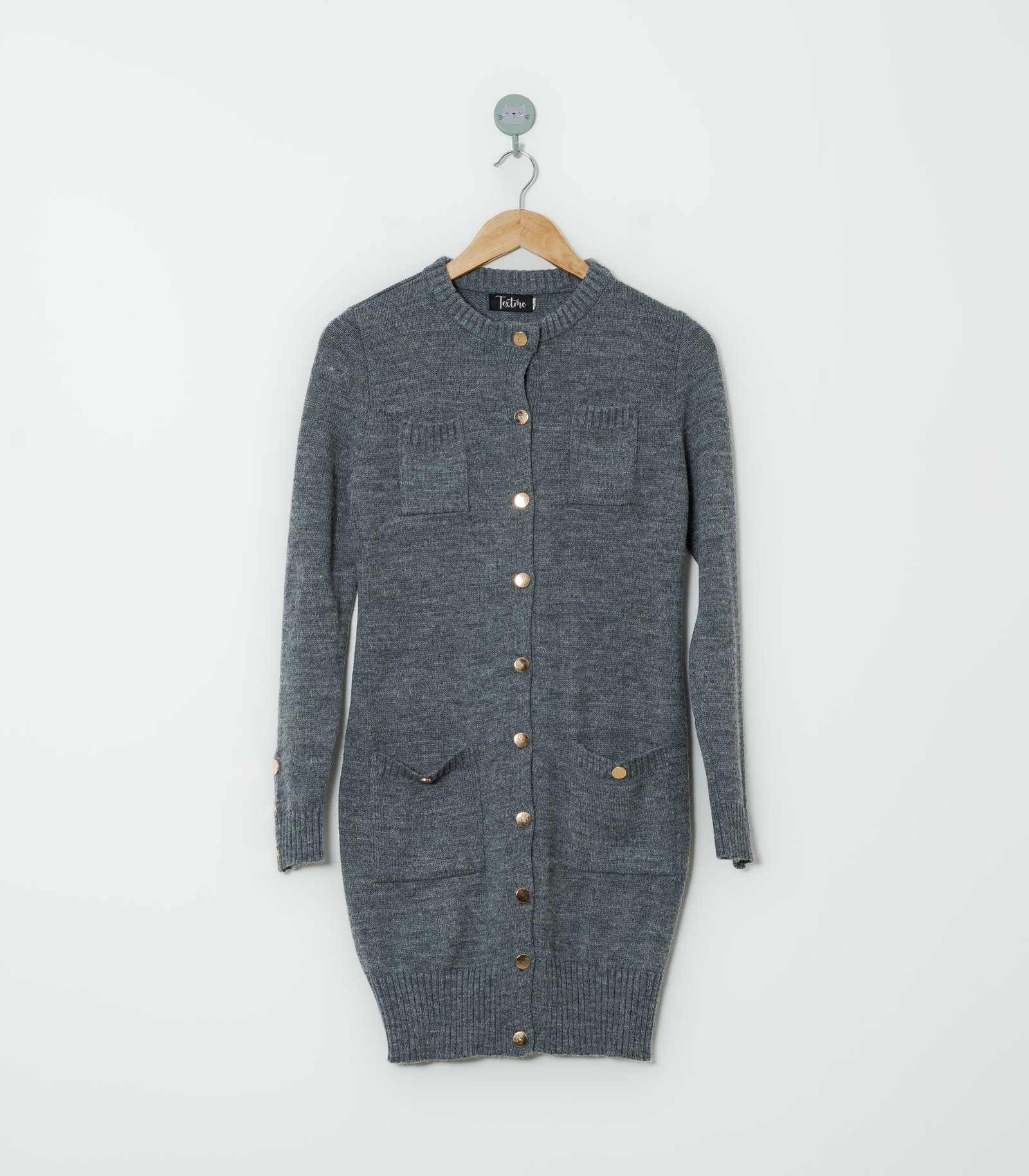 VESTIDO GRIS  TEXTIME  S