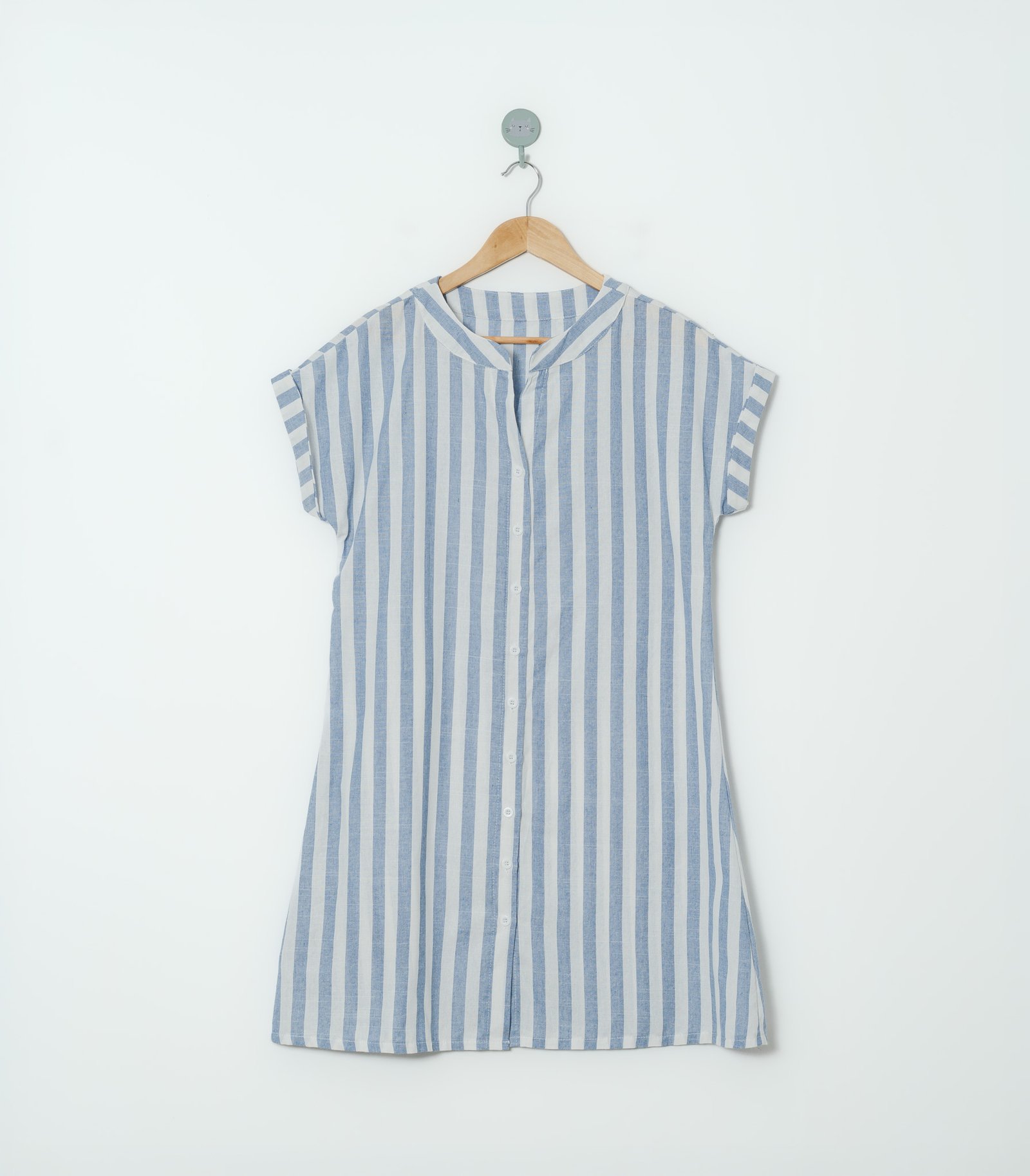 VESTIDO CELESTE BLANCO  S