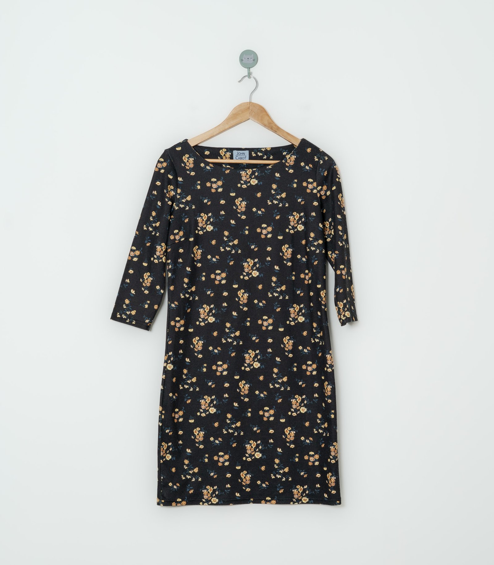 VESTIDO NEGRO FLORES  JOHN CABOT  M