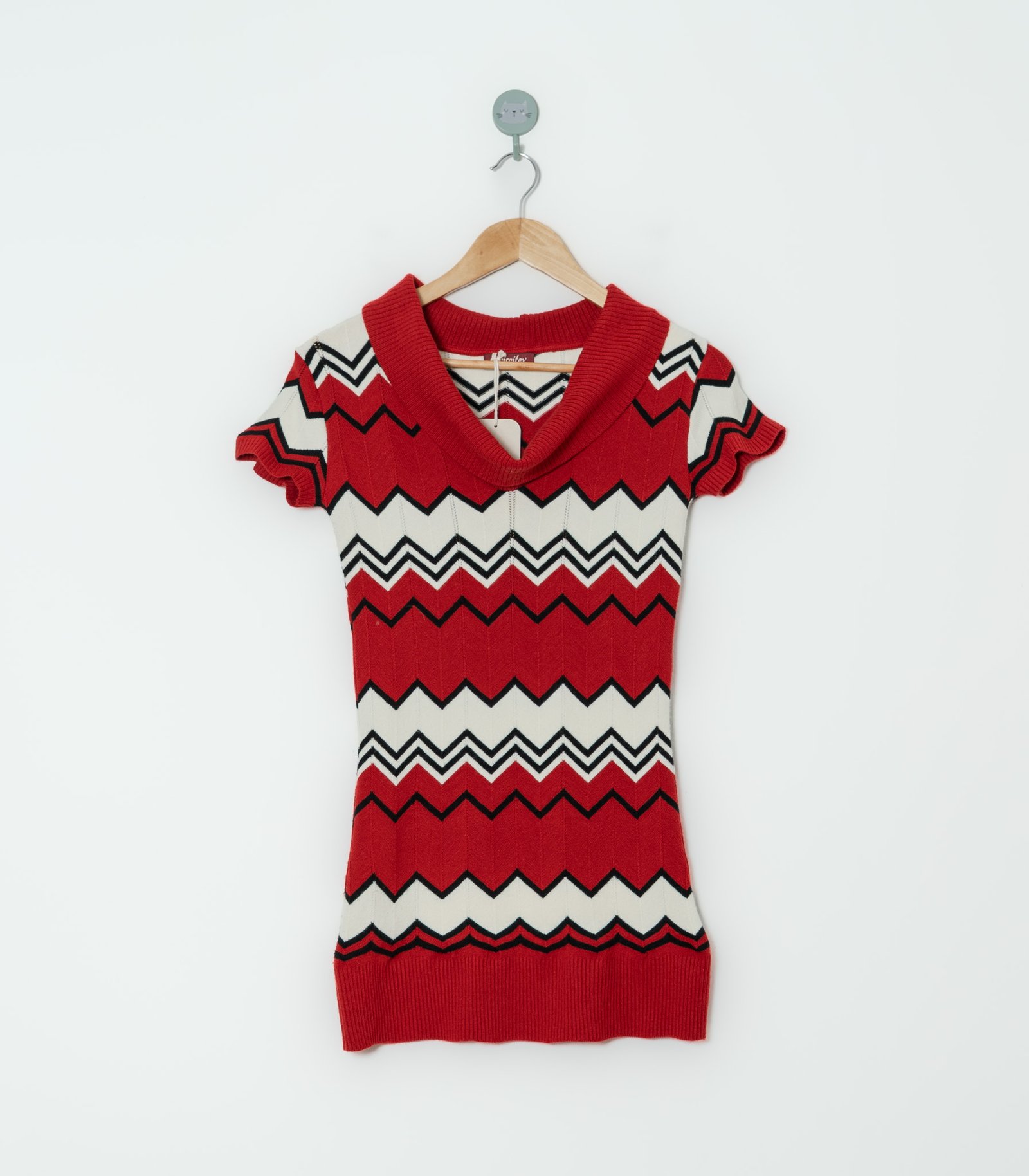 VESTIDO ROJO BLANCO NEGRO  PRISCITEX  S