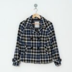 ABRIGO CUADROS AZUL  AÉROPOSTALE  M