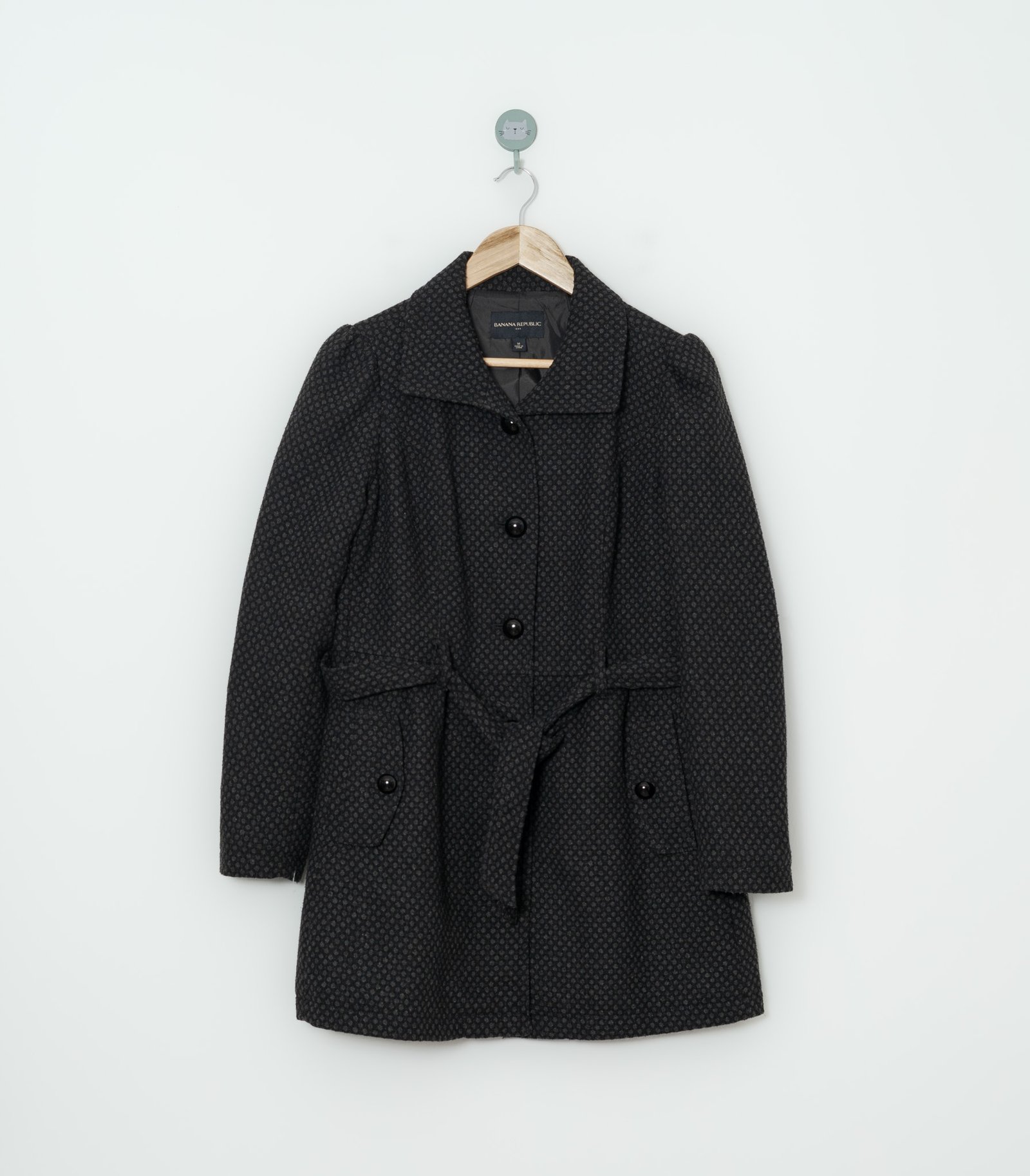 ABRIGO NEGRO GRIS  BANANA REPUBLIC  M