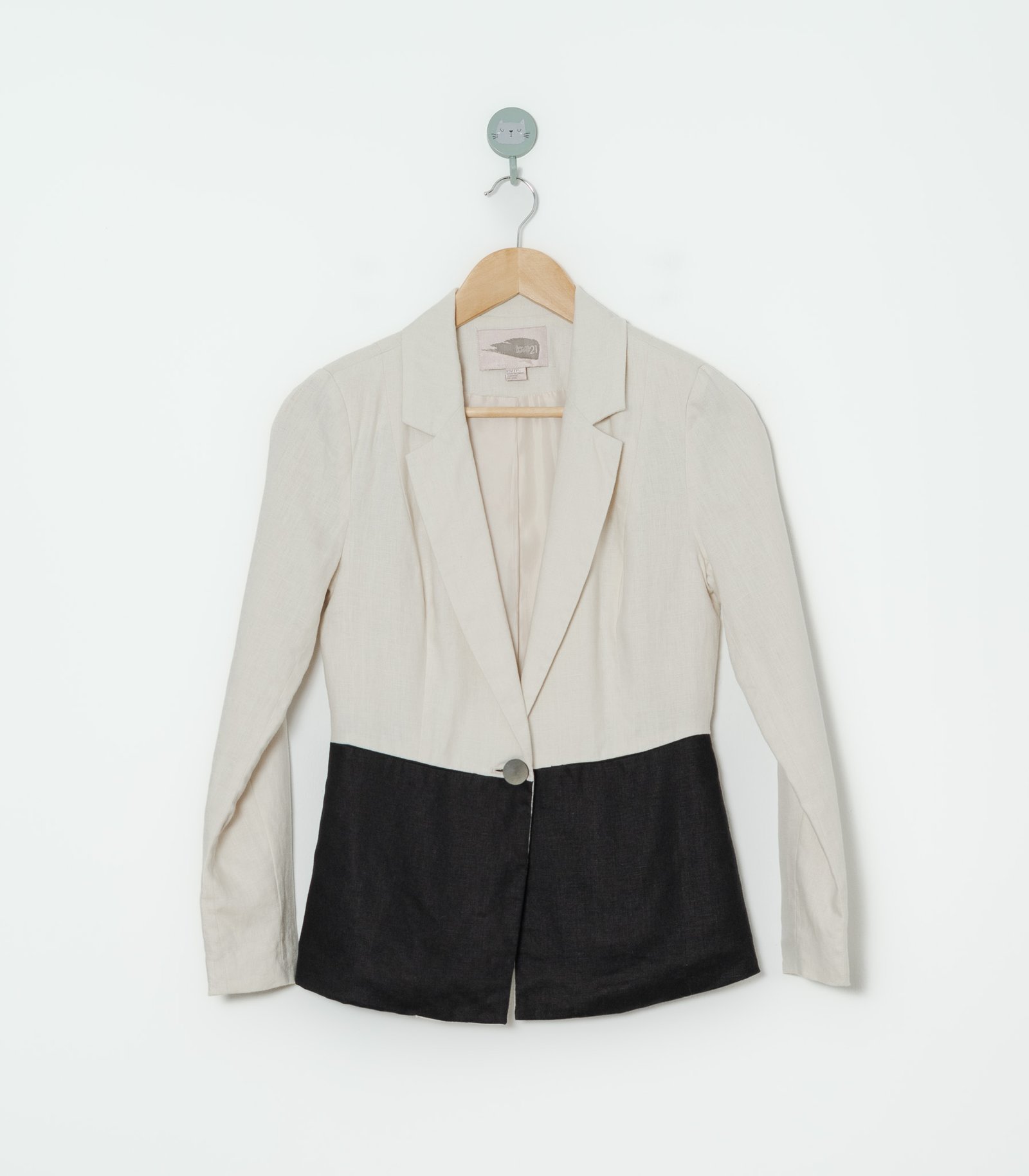BLAZER BEIGE NEGRO  FOREVER 21  XS