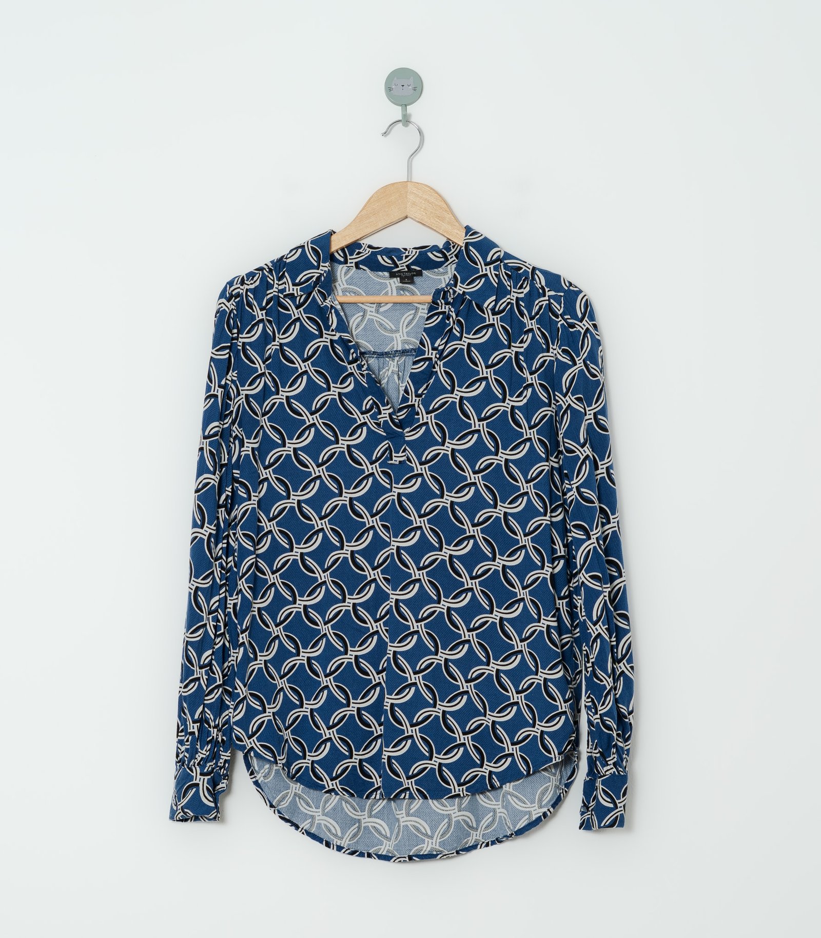 BLUSA AZUL CON ESTAMPADOS  ANN TAYLOR  S