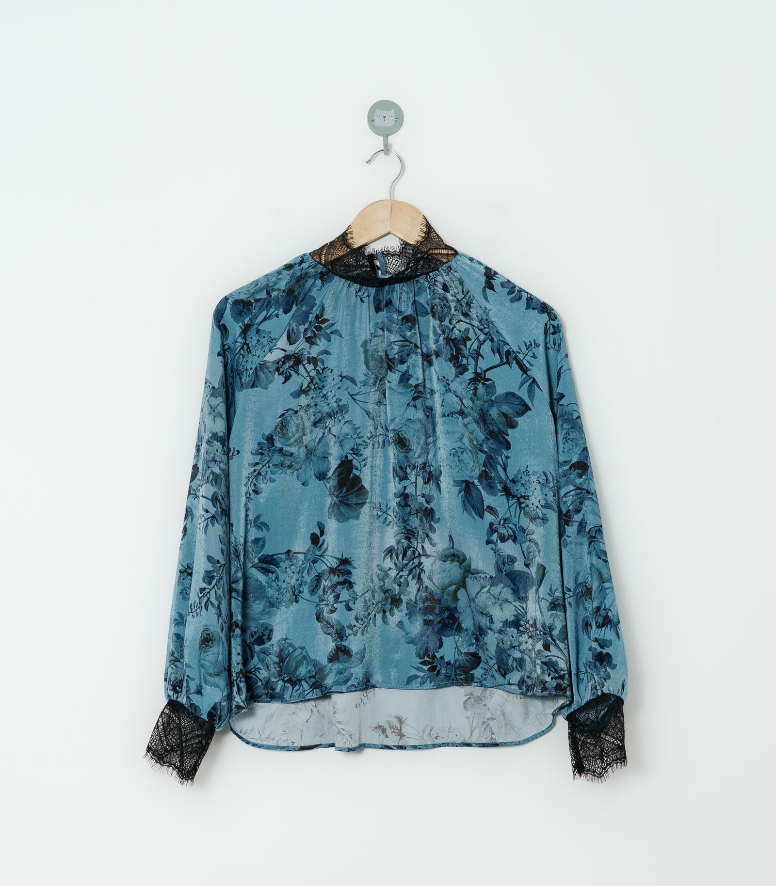 BLUSA AZUL FLORES  ZARA  M
