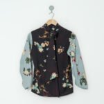 BLUSA NEGRO VERDE FLORES  ZARA  M