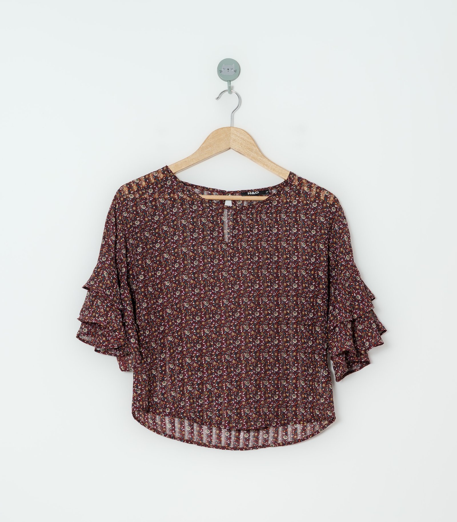 BLUSA VINO FLORES  HYO  S