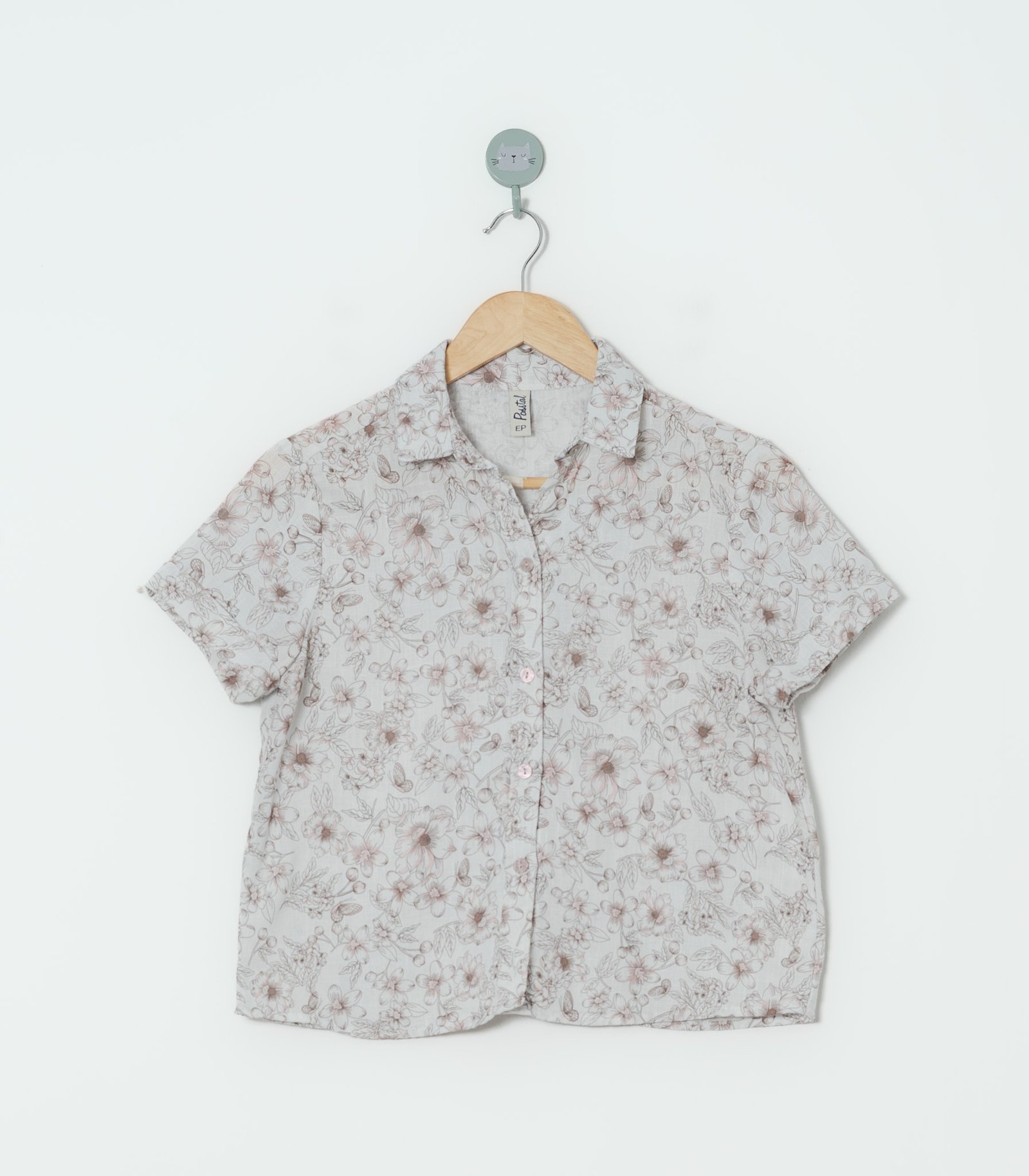 CAMISA BLANCA FLORES  POSSTAL  XS