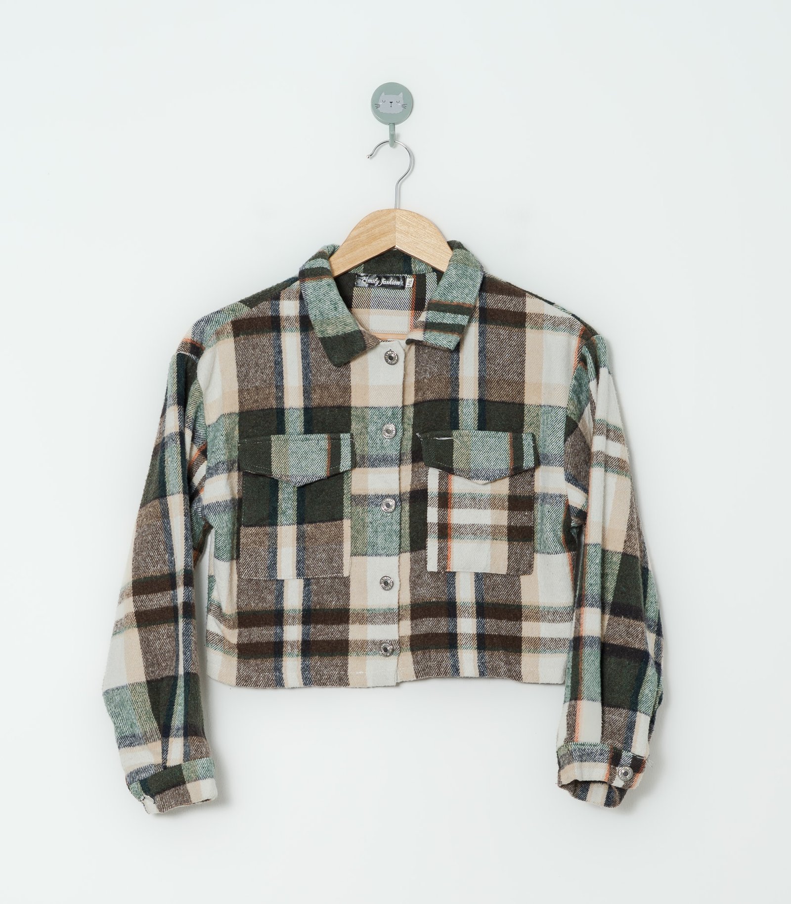 CAMISA CUADROS  VERDE  EMILY FASHION  L