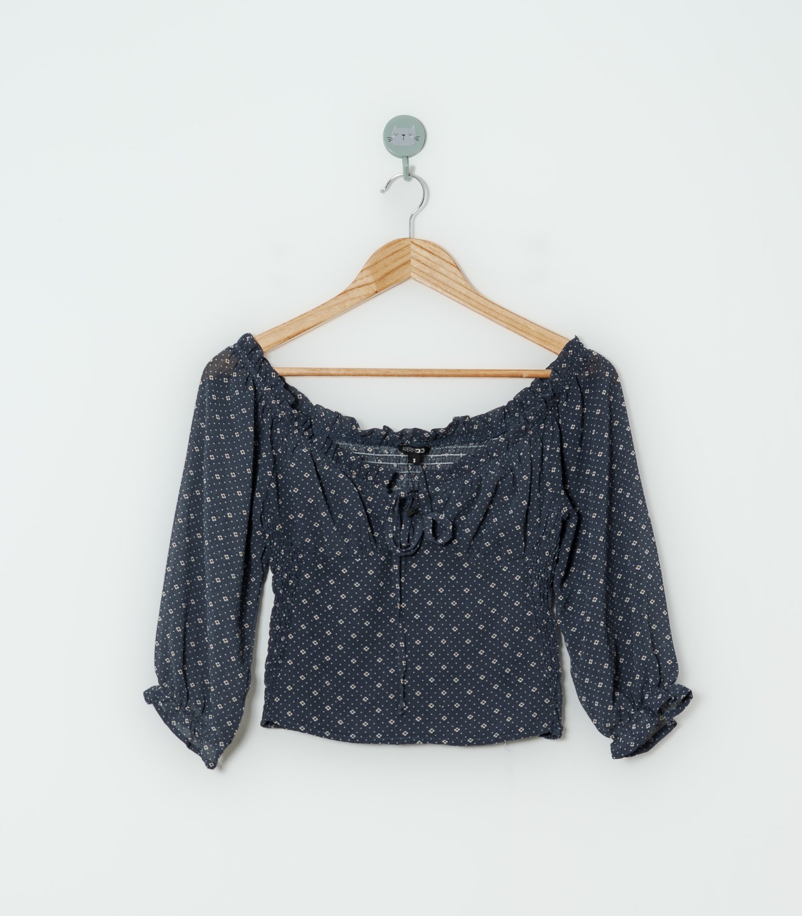 CROP TOP AZUL FLORES  PAPERMOON  S