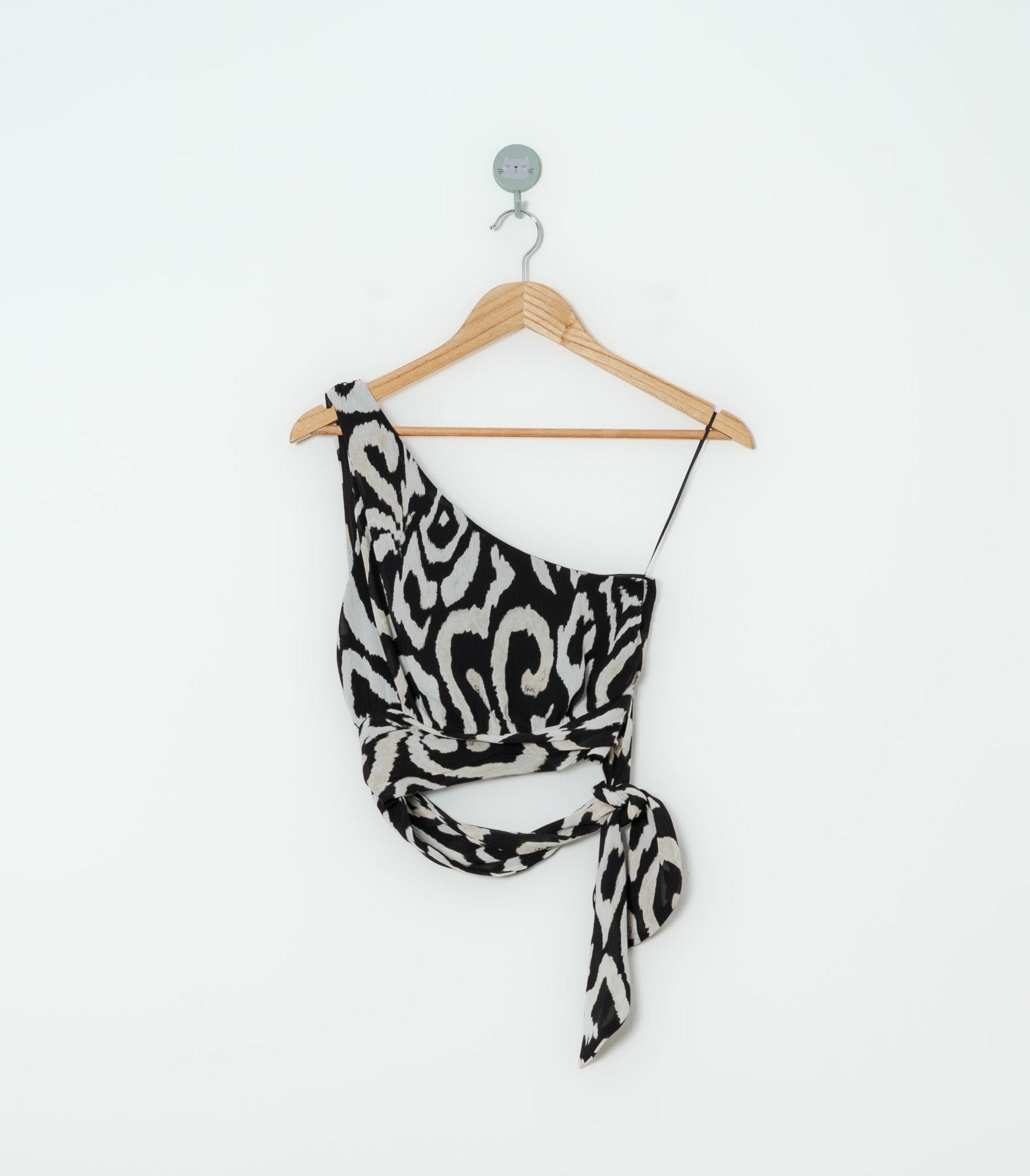 CROP TOP NEGRO BEIGE  HYM  XS