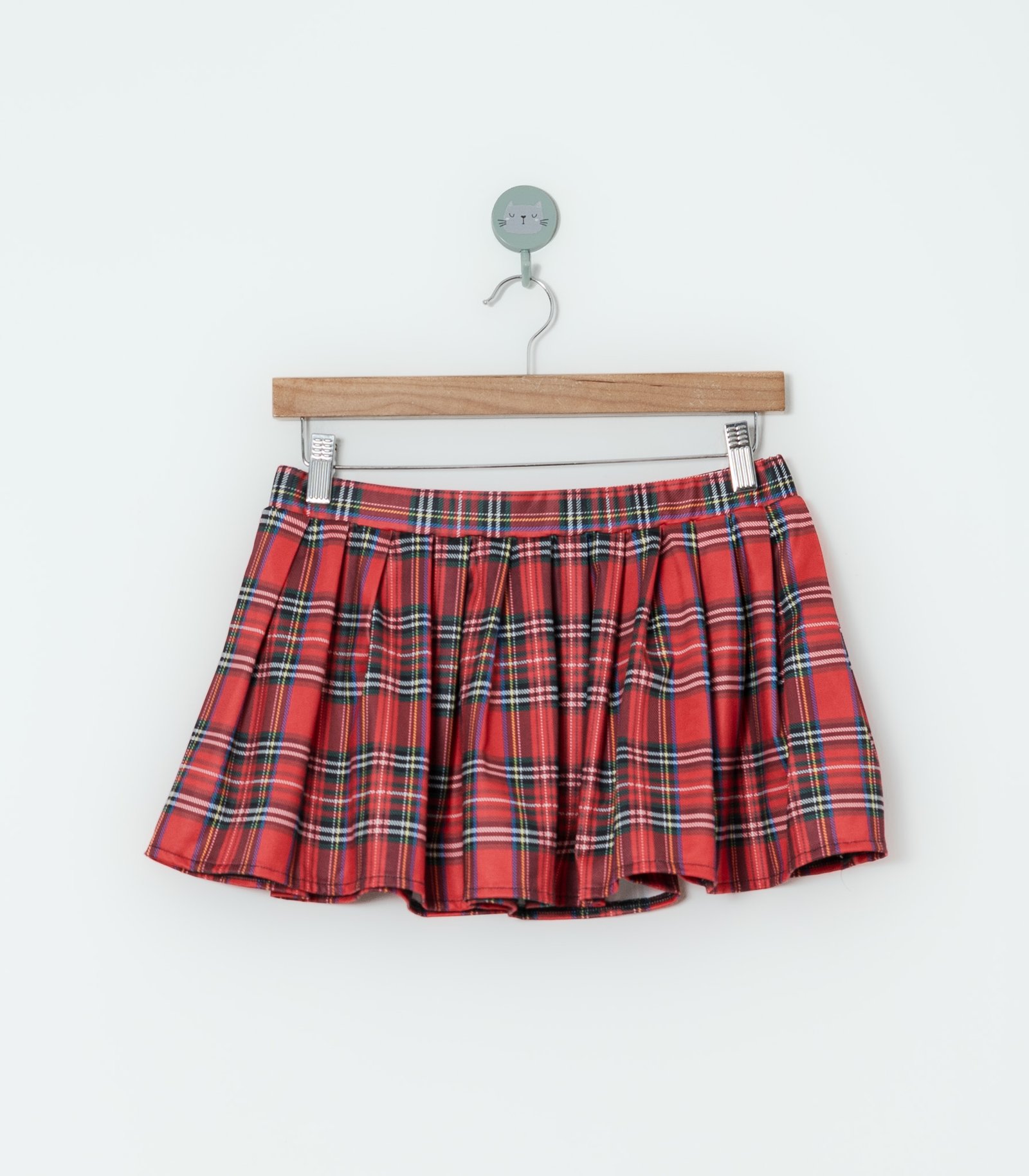 FALDA ROJA CUADROS  L