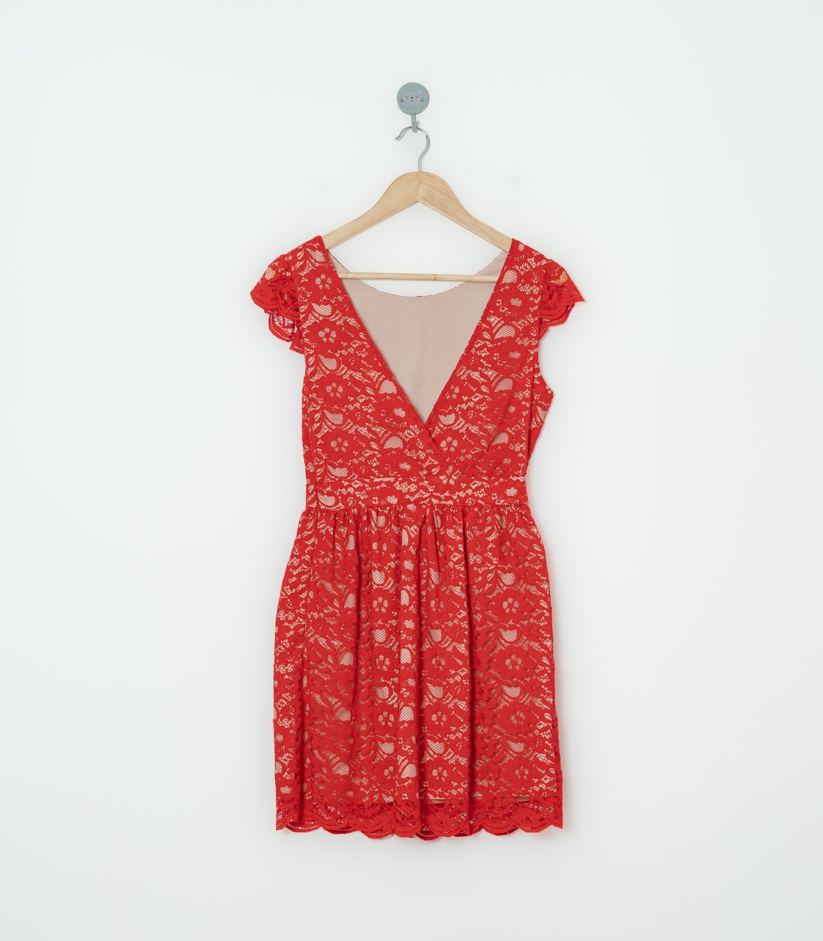 VESTIDO ROJO BEIGE  FOREVER 21  S